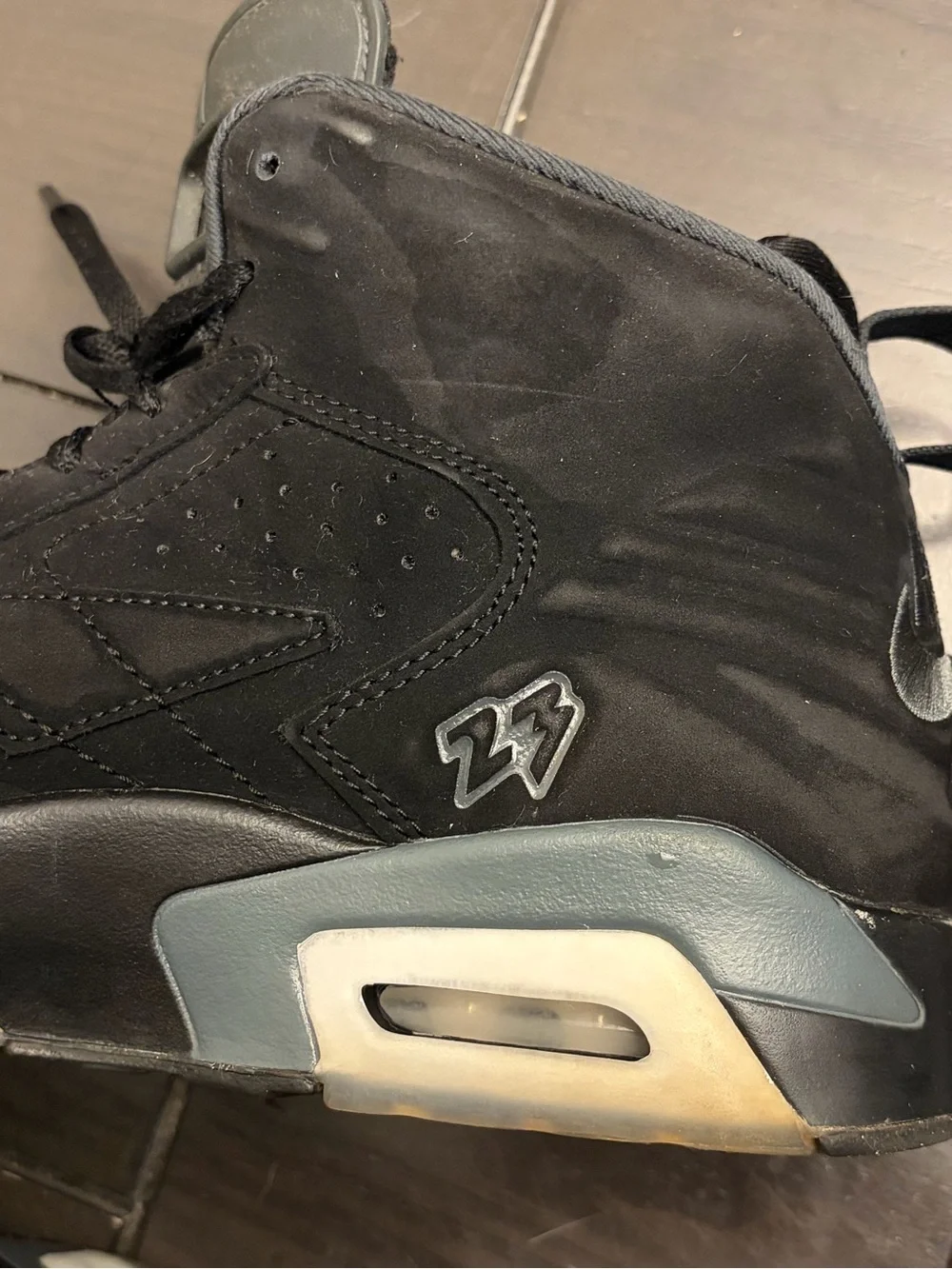 Black Dark Gray Nubuck Men's Air Jordan MVP High-Top Athletic Sneakers